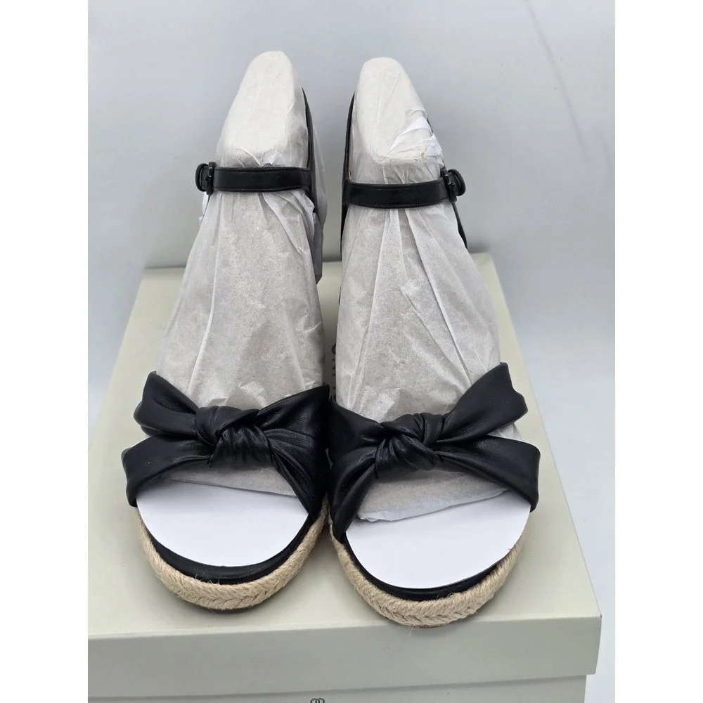 Bandolino Women's‎ Justyne3 Wedge Sandal Black / Woven - Size: 8.5 M